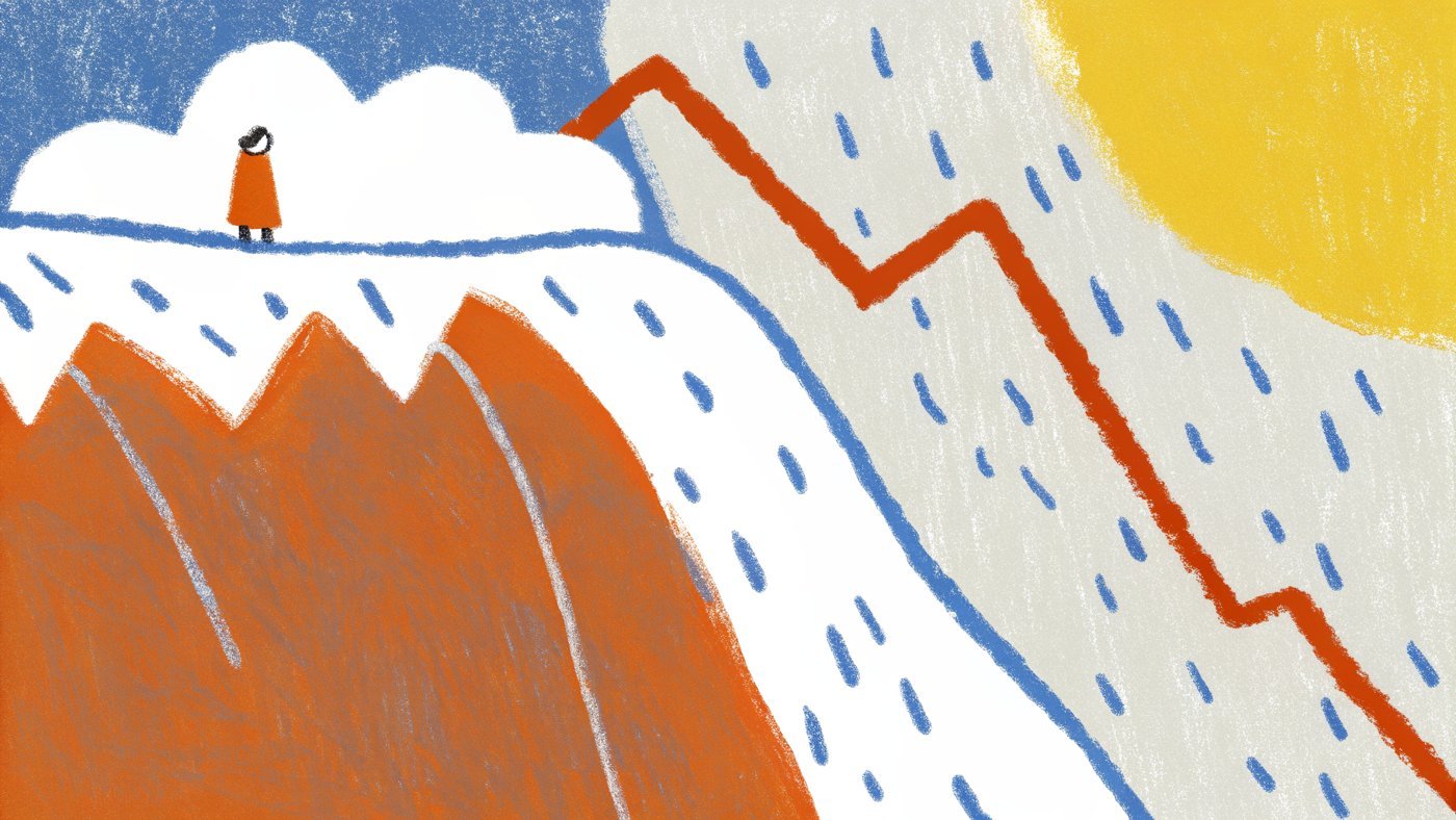 Illustration of a reel retention chart falling away sharply in the first seconds